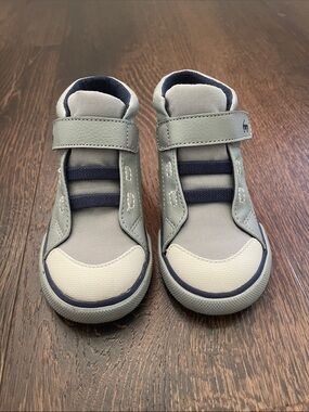 See Kai Run Drew Gray/Blue Toddler Kids High-Top Sneakers toddler size 8 shoe
